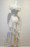Elegant V-neck Sheath Chiffon Long Prom Dresses White Formal Evening Dresses HZ1121