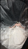 Elegant Strapless Ball Gown Tulle Beaded Wedding Dress, White Bridal Gowns HZ1121