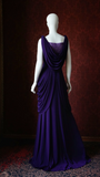 Chic V-neck Sheath Chiffon Long Prom Dresses, Purple Formal Evening Dresses HZ1121