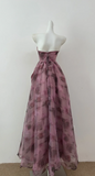 Elegant Sweetheart A-line Chiffon Long Prom Dresses Floral Formal Evening Dresses HZ1121