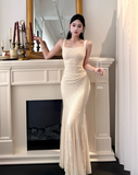 Elegant Straps Mermaid Chiffon Long Prom Dresses, Formal Evening Dresses HZ1121