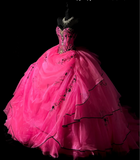 Gorgeous Sweetheart Neck Ball Gowns Pink Tulle Long Quinceanera Dress Formal Gowns Vestido De 15 Anos Sweet 16 Dress HZ1121