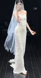 Gorgeous Sheath Wedding Dresses Lace Applique White Bridal Gowns Sweetheart Neck Sleeveless Bridal Dresses HZ1121
