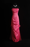 Elegant Strapless Sheath Mother of the Bride Satin Hot Pink Wedding Guest Dresses HZ1121