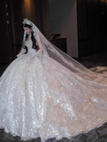 Luxury Sweetheart Neck Ball Gown Beaded Long Wedding Dresses Tulle White Bridal Dresses Sleeveless Bridal Gowns HZ1121
