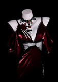 Elegant Spaghetti Strap Mermaid Long Prom Dresses Satin Burgundy Evening Dresses HZ1121