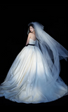 Luxury Strapless Ball Gown Long Wedding Dresses Tulle White Bridal Gowns Sleeveless Bridal Dresses HZ1121