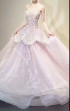 Cute Strapless A-Line Pink Long Prom Dresses Tulle Pink Birthday Dresses Sweet 16 Dress HZ1121