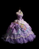 Gorgeous Ball Gown Purple Long Prom Dresses Tulle Sleeveless Purple Quinceanera Dresses Sweet 16 Dresses HZ1121