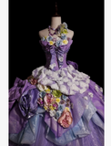 Gorgeous Ball Gown Purple Long Prom Dresses Tulle Sleeveless Purple Quinceanera Dresses Sweet 16 Dresses HZ1121