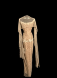 Vintage Sheath Straps Chiffon Gold Mother Of Bride Dress Party Gown Tea Length For Summer Women HZ1121
