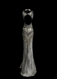 Elegant Glamour Mermaid V Neck Sequin Gray Backless Long Prom Dresses Party Dress Evening Dress HZ1121