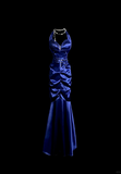 Elegant Glamour Mermaid Halter Royal Blue Satin Long Prom Dresses Party Dress Evening Dress HZ1121
