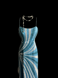 Vintage Mermaid Spaghetti Straps Blue Chiffon Long Prom Dress Party Dress Evening Dresses HZ1121