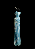 Vintage Mermaid Spaghetti Straps Blue Chiffon Long Prom Dress Party Dress Evening Dresses HZ1121