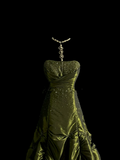 Elegant Glamour Ball Gown Strapless Olive Green Taffeta Long Prom Dresses Party Dress Evening Dress HZ1121