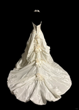 Pretty Wedding Dress Ball Gown Halter Ivory Satin Wedding Dresses Bridal Gowns HZ1121