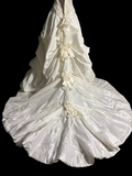 Pretty Wedding Dress Ball Gown Halter Ivory Satin Wedding Dresses Bridal Gowns HZ1121