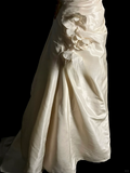 Pretty Wedding Dress Ball Gown Strapless Ivory Satin Vintage Wedding Dresses Bridal Gowns HZ1121