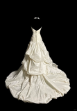 Pretty Wedding Dress Ball Gown Halter Ivory Satin Ruffles Long Wedding Dresses Bridal Gowns HZ1121