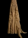 Elegant Glamour Mermaid Sweetheart Sequin Gold Chiffon Long Prom Dresses Party Dress Evening Dress HZ1121