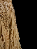 Elegant Glamour Mermaid Sweetheart Sequin Gold Chiffon Long Prom Dresses Party Dress Evening Dress HZ1121