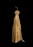 Elegant Glamour Mermaid Sweetheart Sequin Gold Chiffon Long Prom Dresses Party Dress Evening Dress HZ1121