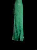Vintage Mermaid V Neck Backless Green With Beads Long Prom Dresses Party Dress Evening Dress HZ1121