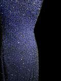 Vintage Mermaid Spaghetti Straps Blue Backless Sequin Long Prom Dresses Party Dress Evening Dress HZ1121