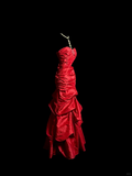 Vintage Mermaid Sweetheart Red Satin Long Prom Dresses Ruffles Evening Gowns Evening Dress HZ1121