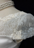 Modest Wedding Dress Sheath Scoop Neck Short Sleeves Summer Lace Wedding Dresses Bride Dress Bridal Gowns HZ1121