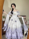 Vintage Ball Gown Off The Shoulder Short Sleeves 16th Lilac Birthday Dress Lolita Summer Dress 18th Birthday Outfits HZ1121