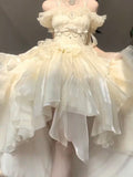 Vintage High Low Off The Shoulder Short Sleeves 16th Chiffon Birthday Dress Lolita Dress Birthday Outfits HZ1121