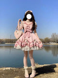 Sweet Ball Gown Lolita Outfits Short Sleeves Pink 16th Birthday Dress Lolita Summer Dress Birthday Outfits HZ1121