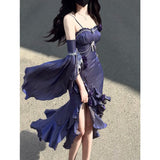Vintage High Low Spaghetti Straps Grape 16th Birthday Dress Lolita Dress Birthday Outfits HZ1121