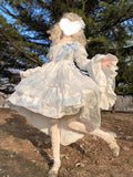 Vintage Ball Gown Square Neck White High Low Short Summer 18th Birthday Dress Lolita Dress Birthday Outfits HZ1121