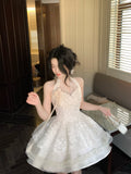 Pretty Ball Gown Halter Ivory Lace Short Mini Formal 8th Grade Homecoming Dresses Summer Middle School Hoco Dress Homecoming Outfits HZ1121