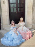 Vintage Ball Gown Off The Shoulder Short Sleeves Spring 16th Birthday Dress Lolita Summer Dress 18th Birthday Outfits HZ1121