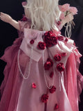 Vintage Ball Gown Spaghetti Straps Ombre Pink 16th Birthday Dress Lolita Dress Birthday Outfits HZ1121