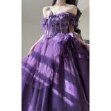 Vintage A line Spaghetti Straps Grape 16th Birthday Dress Lolita Dress Birthday Outfits HZ1121