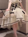 Pretty High Low Square Neck Lace Summer 18th Birthday Dress Lolita Dress Birthday Outfits HZ1121