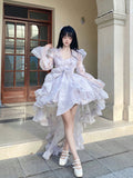 Vintage Ball Gown Lilac Short Mini Summer 18th Birthday Dress Lolita Dress Birthday Outfits HZ1121