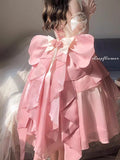 Vintage Ball Gown Halter Short Sleeves 16th Ombre Pink Birthday Dress Lolita Dress Birthday Outfits HZ1121