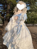 Vintage Ball Gown Square Neck White High Low Short Summer 18th Birthday Dress Lolita Dress Birthday Outfits HZ1121