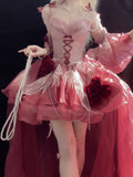 Vintage Ball Gown Spaghetti Straps Ombre Pink 16th Birthday Dress Lolita Dress Birthday Outfits HZ1121