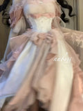 Princess Ball Gown Off The Shoulder Short Sleeves Ombre Pink Floral 16th Chiffon Birthday Dress Lolita Dress 18th Birthday Outfits HZ1121