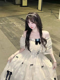 Vintage Ball Gown Off The Shoulder White Chiffon Summer 18th Birthday Dress Lolita Dress Birthday Outfits HZ1121