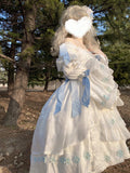 Vintage Ball Gown Square Neck White High Low Short Summer 18th Birthday Dress Lolita Dress Birthday Outfits HZ1121