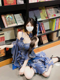 Vintage Mermaid Spaghetti Straps Blue Long Summer 18th Birthday Dress Lolita Dresses Birthday Outfits HZ1121