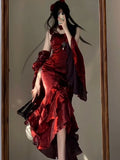 Cute High Low Burgundy Summer 18th Wine Red With Sleeves Birthday Dress Lolita Dress Birthday Outfits HZ1121